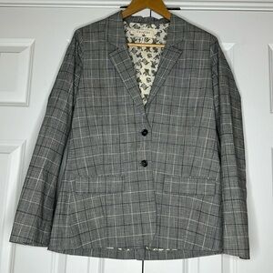Cotelac Cotton Plaid Blazer Sz1 Medium